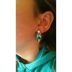 Emerald Green Marquise Stone Burst Earrings